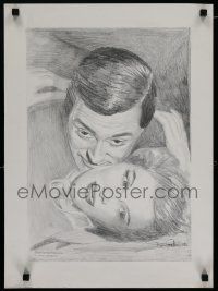 9e257 CARY GRANT/KATHARINE HEPBURN signed 16x22 art print '92 by an unknown artist!