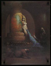 9e239 FRANK FRAZETTA 18x23 art print '79 fantasy art of sexy woman & jaguar!