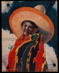 9e240 HERNANDO G. VILLA 11x14 art print '60s wonderful art of boy in sombrero, My Daddy's Hat!