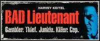 9e750 BAD LIEUTENANT video poster '92 Abel Ferrara, close up portrait of Harvey Keitel!