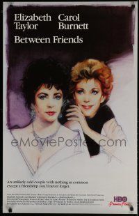 9e270 BETWEEN FRIENDS tv poster '83 Fennimore artwork of Elizabeth Taylor & Carol Burnett!