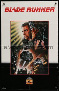 9e761 BLADE RUNNER video poster '83 Ridley Scott sci-fi classic, art of Harrison Ford by Alvin!