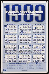 9e401 BOOKERS 1989 CALENDAR special 27x41 '89 important holidays + World Series!
