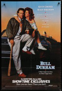 9e273 BULL DURHAM tv poster R89 image of baseball player Kevin Costner & sexy Susan Sarandon!