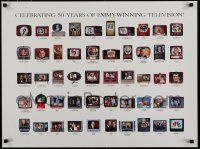 9e274 CELEBRATING 50 YEARS OF EMMY-WINNING TELEVISION tv poster '97 great image of vintage TVs!