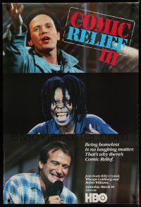 9e277 COMIC RELIEF III tv poster '89 Whoopi Goldberg, Robin Williams, Billy Crystal!