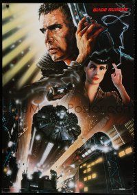 9e609 BLADE RUNNER commercial poster '82 Ridley Scott classic, art of Harrison Ford by Alvin!