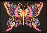 9e612 BUTTERFLY Canadian commercial poster '70s blacklight, trippy psychedelic art!