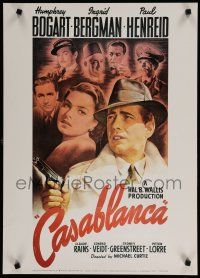 9e615 CASABLANCA commercial poster '70 Humphrey Bogart, Ingrid Bergman, classic!