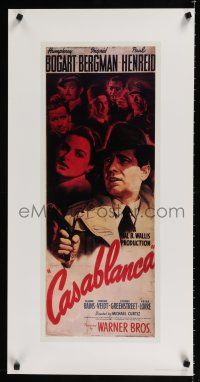 9e617 CASABLANCA commercial poster '83 Humphrey Bogart, Ingrid Bergman, cool insert style!