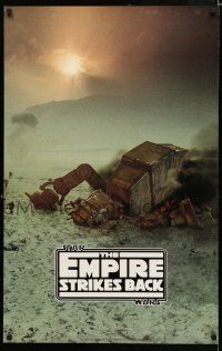 9e630 EMPIRE STRIKES BACK commercial poster '90s Lucas' sci-fi classic, image of downed AT-AT!