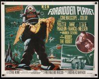 9e635 FORBIDDEN PLANET commercial poster R95 art of Robby the Robot carrying Anne Francis!