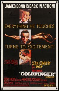 9e640 GOLDFINGER English commercial poster '97 great images of Sean Connery as James Bond 007!