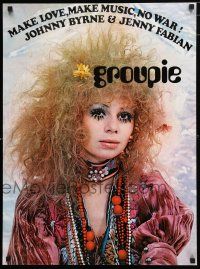 9e642 GROUPIE Dutch commercial poster '69 Jenny Fabian's book, image of girl in wild make-up!