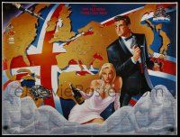 9e645 IAN FLEMING THRILLER MAP commercial poster '87 cool James Bond artwork by Zeleznik & Lewis!