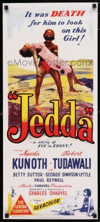9e648 JEDDA THE UNCIVILIZED commercial poster '05 Aborigines, DEATH for him to look upon her!