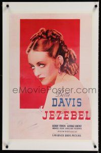 9e649 JEZEBEL commercial poster '80s wonderful art of sexy Bette Davis, William Wyler directed!
