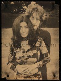 9e652 JOHN LENNON/YOKO ONO commercial poster '60s portrait of former Beatle & artist partner!