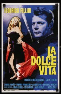 9e655 LA DOLCE VITA commercial poster '05 Fellini, image of Mastroianni & art of Anita Ekberg!