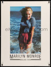 9e674 MARILYN MONROE commercial poster '85 image of young starlet in Malibu, 1948!