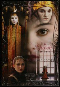 9e697 PHANTOM MENACE 1801 commercial poster '99 Star Wars, images of Natalie Portman as Queen!