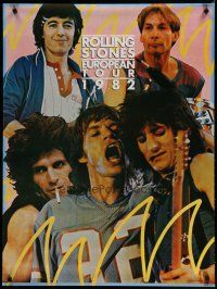 9e704 ROLLING STONES commercial poster '82 Mick Jagger, Keith Richards, Watts, Bill Wyman!