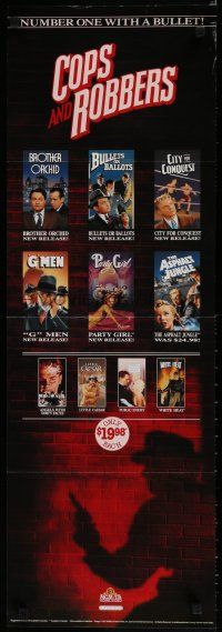 9e779 COPS & ROBBERS video poster '91 James Cagney crime classics!