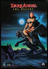 9e789 DARK ANGEL: THE ASCENT video poster '94 sci-fi horror, sexy artwork of woman on gargoyle!