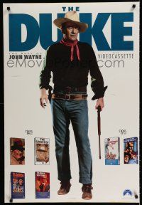 9e800 DUKE THE BEST OF JOHN WAYNE laminated video poster '90 great full-length image!