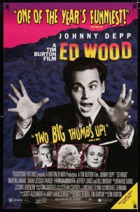 9e802 ED WOOD video poster '94 Tim Burton, Johnny Depp as the worst director ever, mostly true!