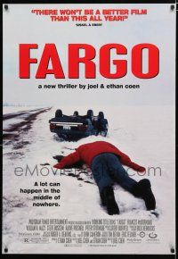 9e807 FARGO video poster '96 a homespun murder story from the Coen Brothers, great image!