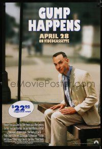 9e815 FORREST GUMP video poster '94 different image of Tom Hanks on bench, Zemeckis classic!