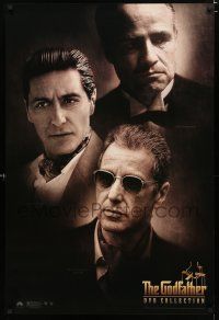 9e824 GODFATHER DVD COLLECTION video poster '01 cool close-up images of Marlon Brando & Al Pacino!