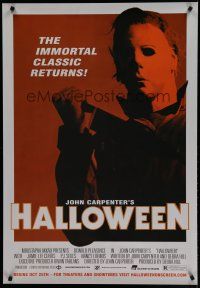 9e417 HALLOWEEN advance commercial poster R12 John Carpenter classic, different image of Michael Myers!