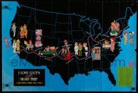 9e838 I LOVE LUCY video poster R92 I Love Lucy, cool artwork map of zany road trip!