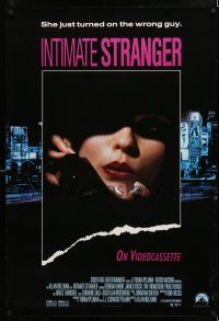 9e842 INTIMATE STRANGER video poster '91 James Russo, Paige French, Deborah Harry close-up