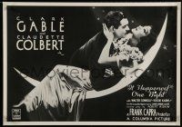 9e843 IT HAPPENED ONE NIGHT video poster R84 Clark Gable & Claudette Colbert over moon!