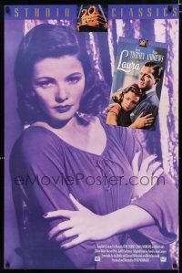9e858 LAURA video poster R93 great image of Dana Andrews, sexy Gene Tierney, Otto Preminger