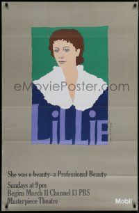 9e295 LILLIE tv poster '79 Chermayeff art of Francesca Annis as Lillie Langtry!