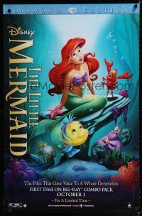 9e860 LITTLE MERMAID video poster R13 great image of Ariel & cast, Disney underwater cartoon!