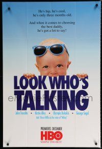 9e296 LOOK WHO'S TALKING tv poster '89 John Travolta, Kirstie Alley, Bruce Willis as baby Mikey!