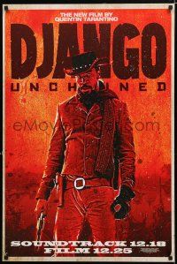 9e339 DJANGO UNCHAINED soundtrack 24x36 music poster '12 cool image of Jamie Foxx in title role!