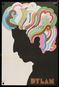 9e340 DYLAN record album insert poster '67 colorful silhouette art of Bob by Milton Glaser!