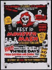 9e381 FEST 10 signed & numbered 17x23 music poster '11 by the artist, punk rock, Monster Mash!