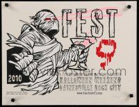 9e382 FEST 9 signed & numbered 17x22 music poster '10 by the artist, art of mummy w/drink!