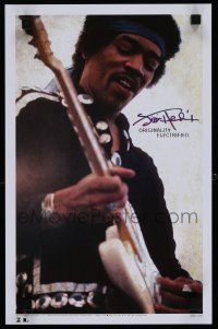 9e350 JIMI HENDRIX numbered 11x17 music poster '10 great image of guitartist performing!