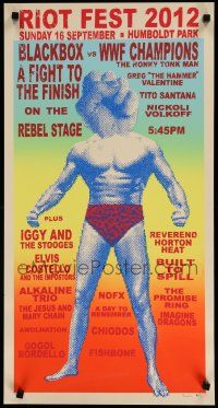 9e389 RIOT FEST & CARNIVAL signed & numbered 16x31 music poster '12 by Steve Walters, wrestler!