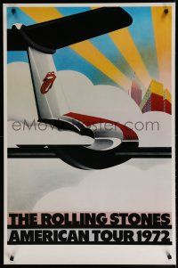 9e372 ROLLING STONES 25x38 music poster '72 great art of aircraft & city by John Pashe!