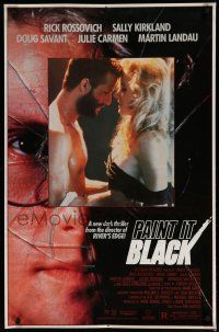 9e884 PAINT IT BLACK video poster '89 Rick Rossovich, Sally Kirkland, Doug Savant!