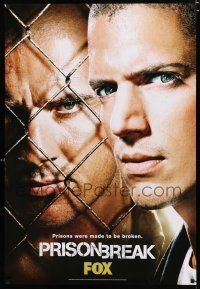 9e304 PRISON BREAK tv poster '05 Dominic Purcell, Wentworth Miller!